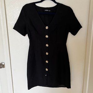 Nasty Gal Black Button Down Dress